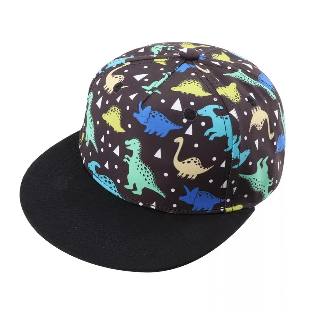 Boys Girls Flat Brim Hat Cartoon Print